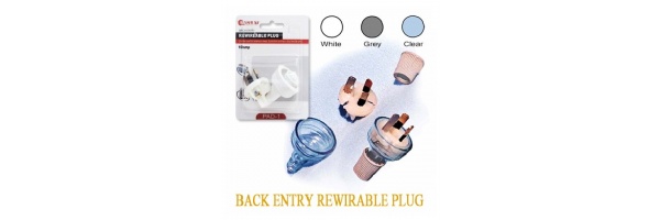 Back Entry Rewireable Mains Power Plig 3 Pin Plug