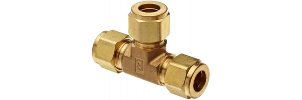 Brass Compression Tube Fitting Tee Tube OD